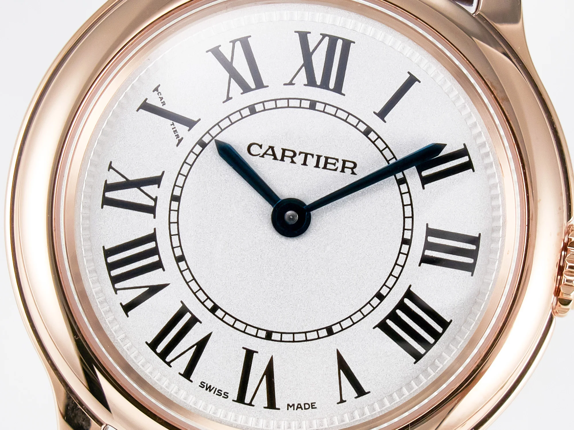 Ronde Louis Cartier 29mm RG DRF 1:1 Best Edition Sandblasted Beige Dial on Purple Leather Strap Ronda Quartz