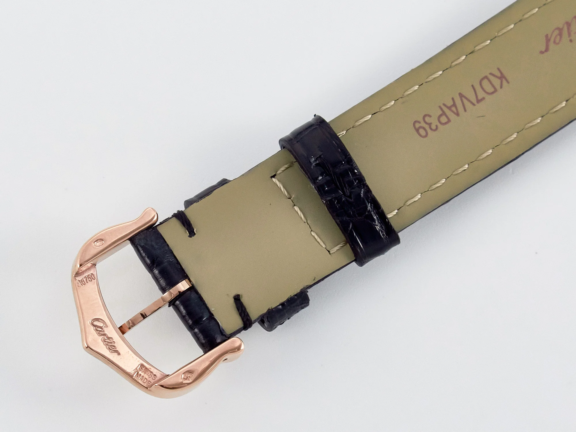 Ronde Louis Cartier 29mm RG DRF 1:1 Best Edition Sandblasted Beige Dial Diamonds Bezel on Black Leather Strap Ronda Quartz