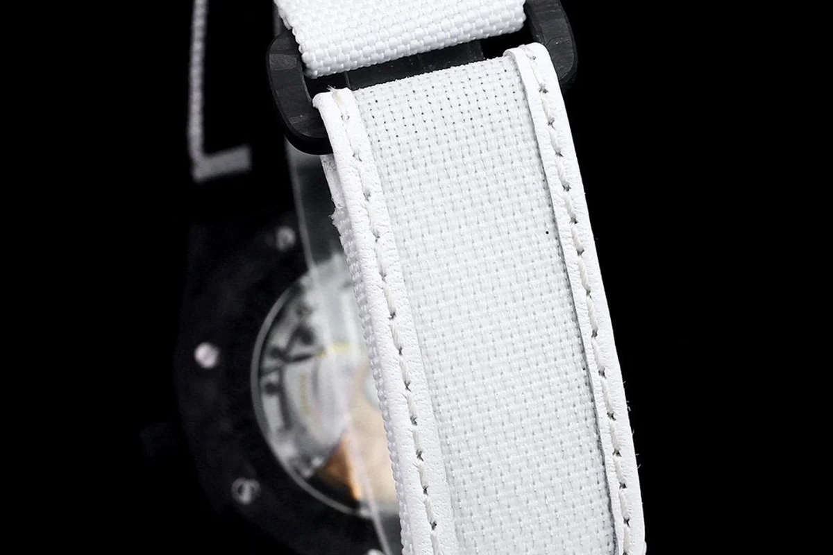 Royal Oak 15400 White Dial in Carbon Fibre on White Nylon Strap