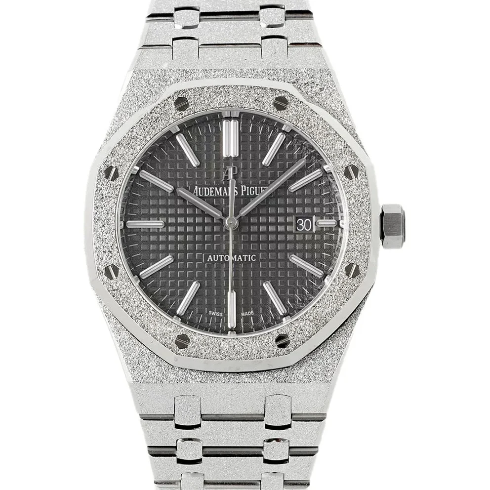 Royal Oak 15450ST 37mm Grey Dial in Frosted Gold