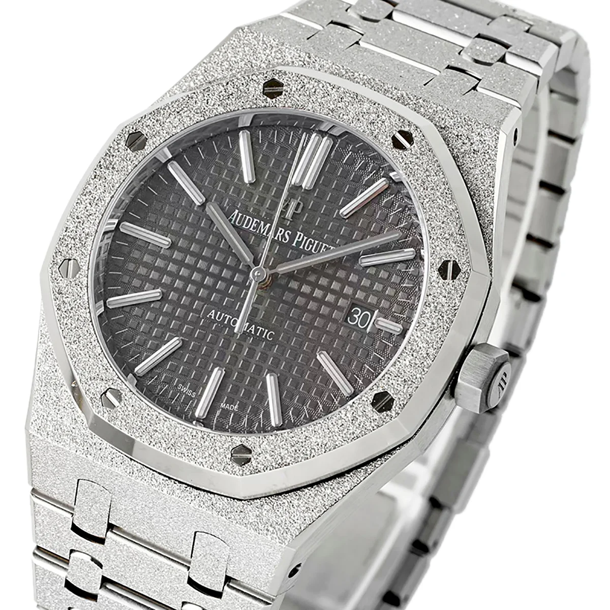 Royal Oak 15450ST 37mm Grey Dial in Frosted Gold