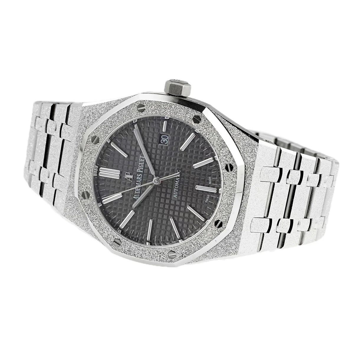 Royal Oak 15450ST 37mm Grey Dial in Frosted Gold