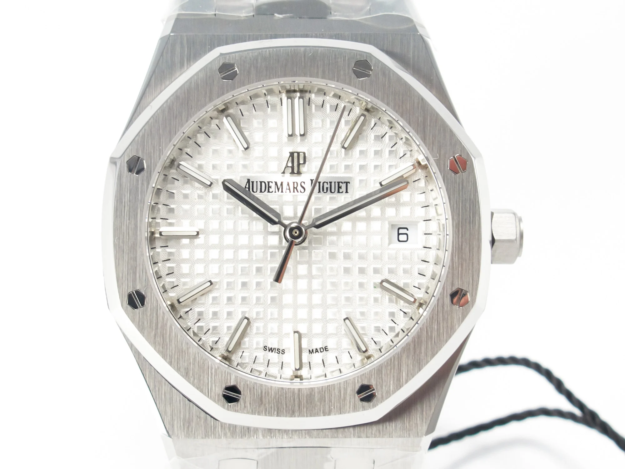 Royal Oak 34mm SS ZF 1:1 Best Edition White Textured Dial on SS Bracelet A5800