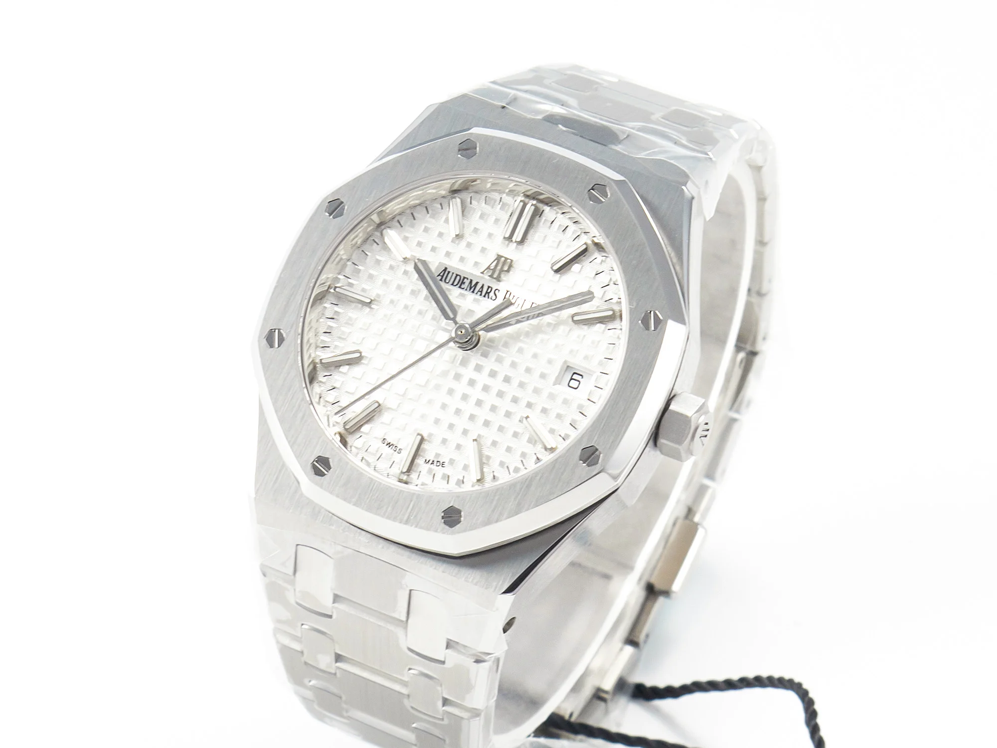 Royal Oak 34mm SS ZF 1:1 Best Edition White Textured Dial on SS Bracelet A5800