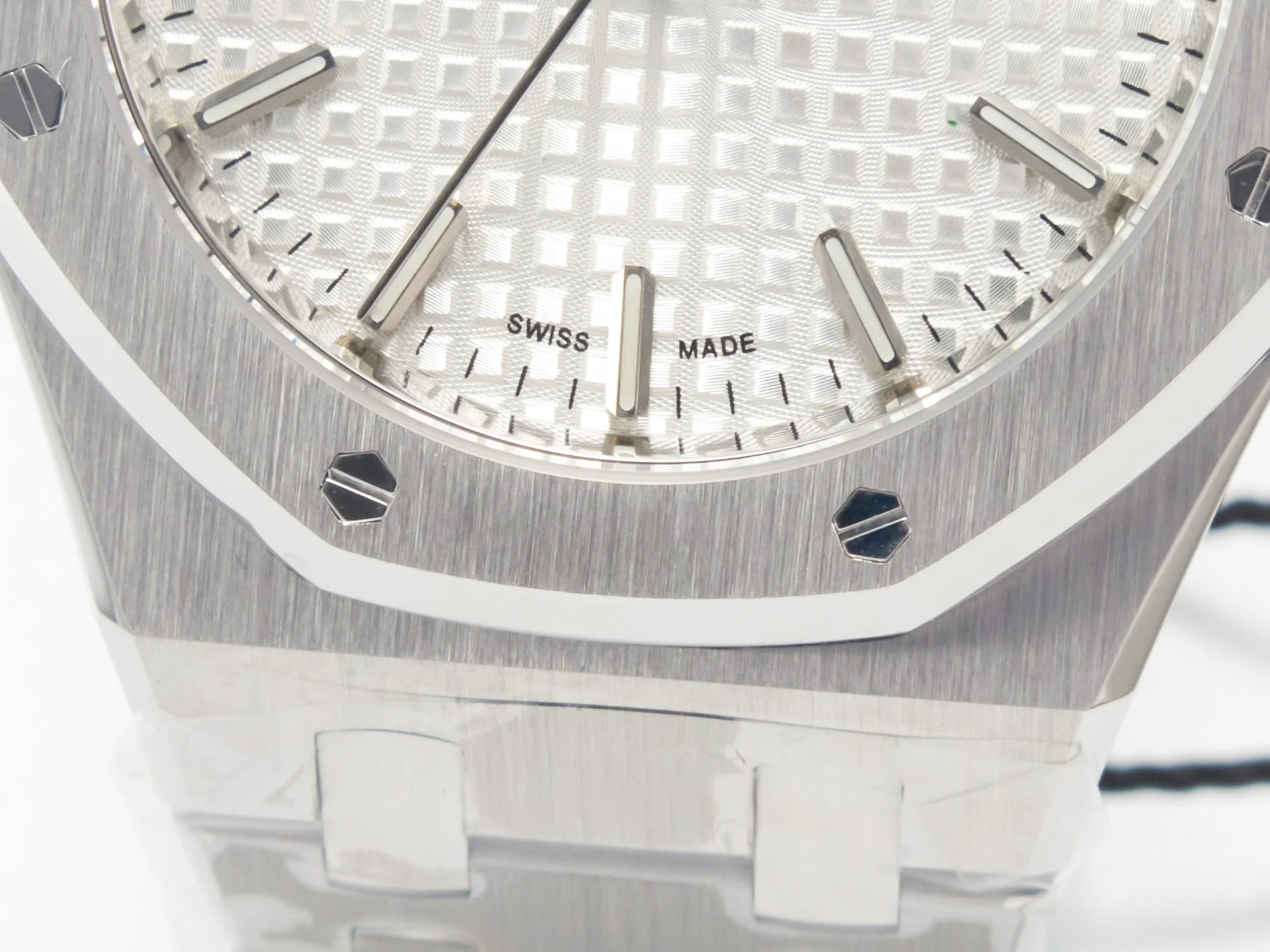 Royal Oak 34mm SS ZF 1:1 Best Edition White Textured Dial on SS Bracelet A5800