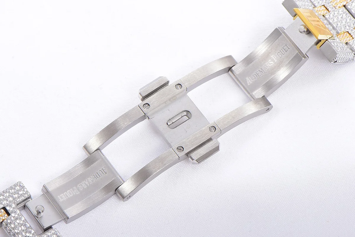 Royal Oak 41mm 15400 Iced Out Steel/Yellow Gold in Arabic Markers