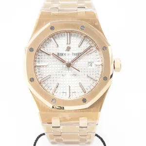 Royal Oak 41mm 15400 RG ZF 1:1 Best Edition White Textured Dial on RG Bracelet V2 SA3120 Super Clone