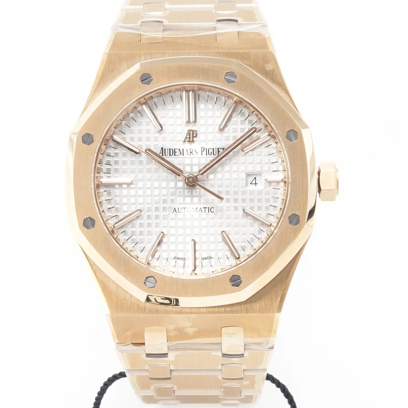 Royal Oak 41mm 15400 RG ZF 1:1 Best Edition White Textured Dial on RG Bracelet V2 SA3120 Super Clone