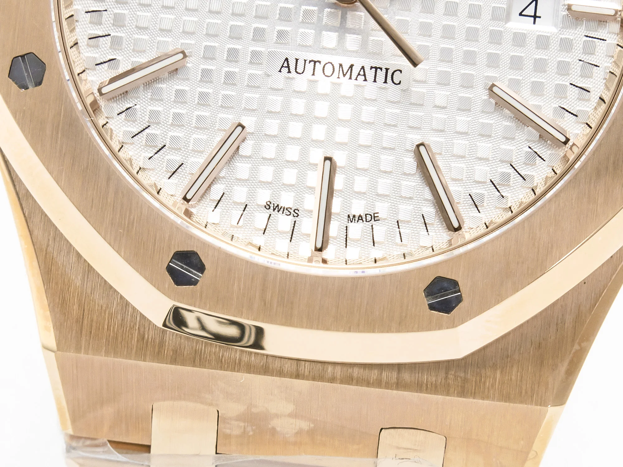 Royal Oak 41mm 15400 RG ZF 1:1 Best Edition White Textured Dial on RG Bracelet V2 SA3120 Super Clone