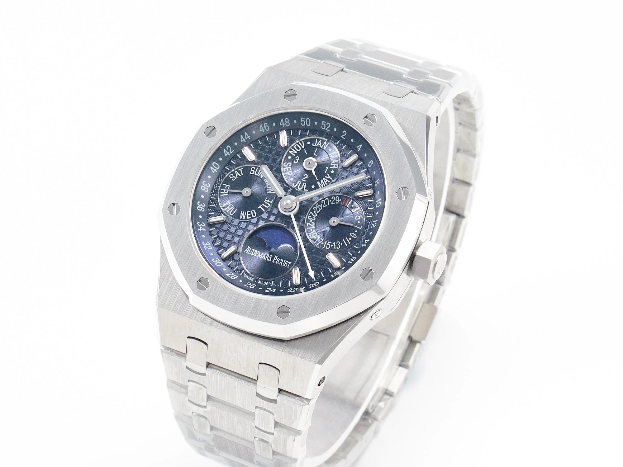 Royal Oak 41mm Perpetual Calendar 26574 SS APSF 1:1 Best Edition Blue Dial on SS Bracelet A5134 (CHS)