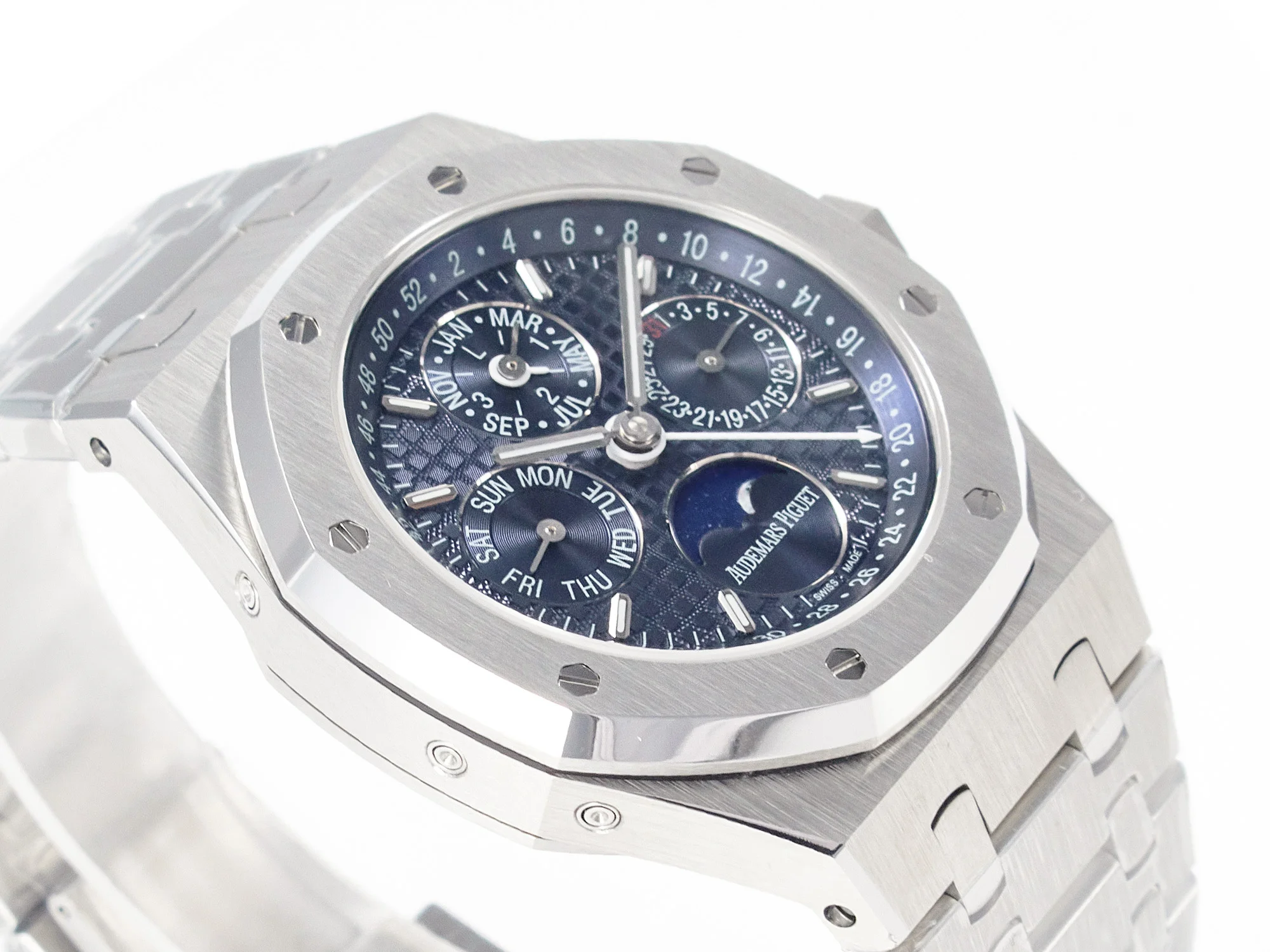 Royal Oak 41mm Perpetual Calendar 26574 SS APSF 1:1 Best Edition Blue Dial on SS Bracelet A5134 (CHS)