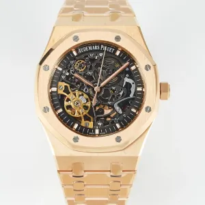 Royal Oak 41mm Skeleton 15407 RG ZF 1:1 Best Edition Skeleton Dial on RG Bracelet A3132