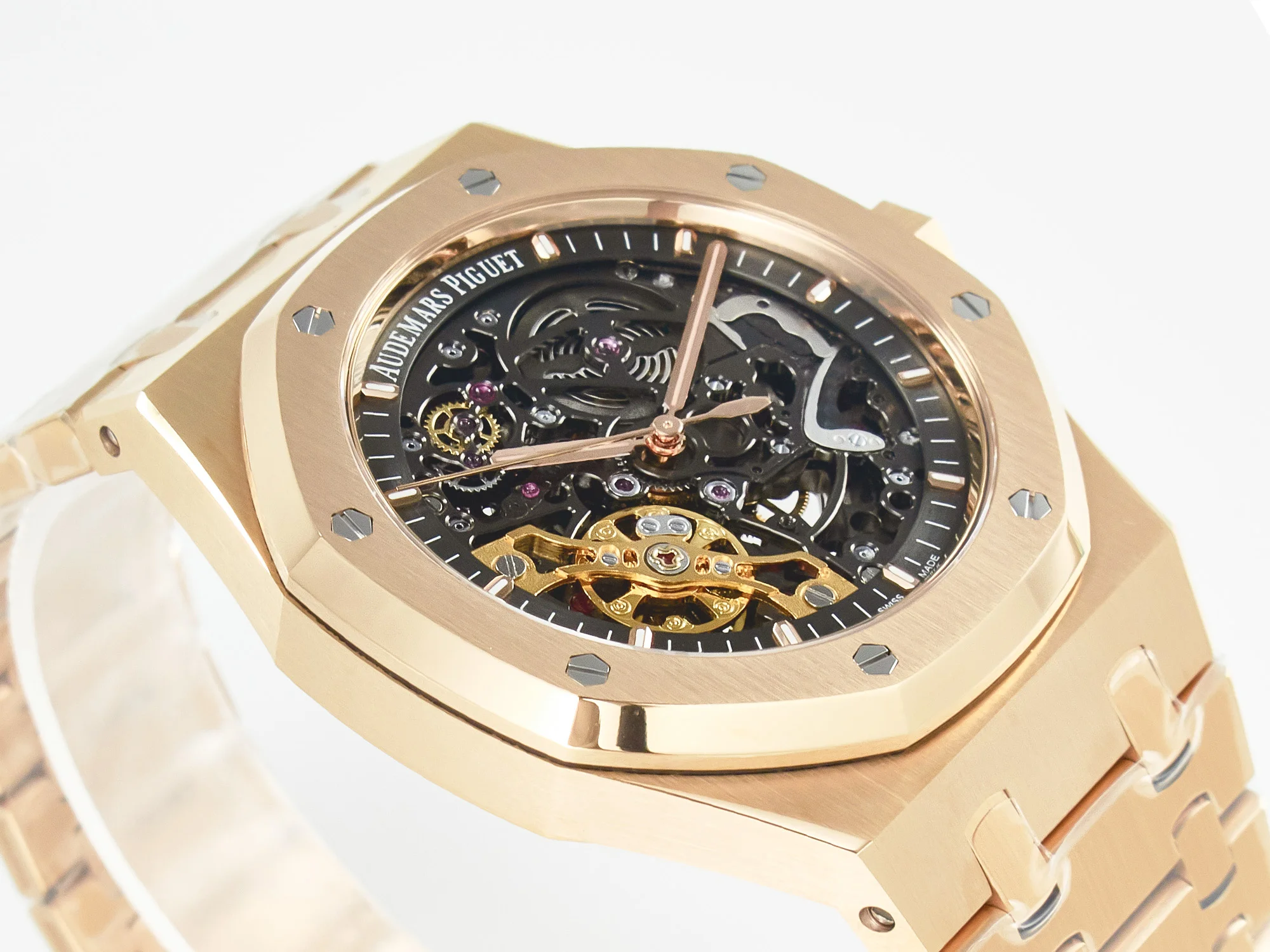 Royal Oak 41mm Skeleton 15407 RG ZF 1:1 Best Edition Skeleton Dial on RG Bracelet A3132