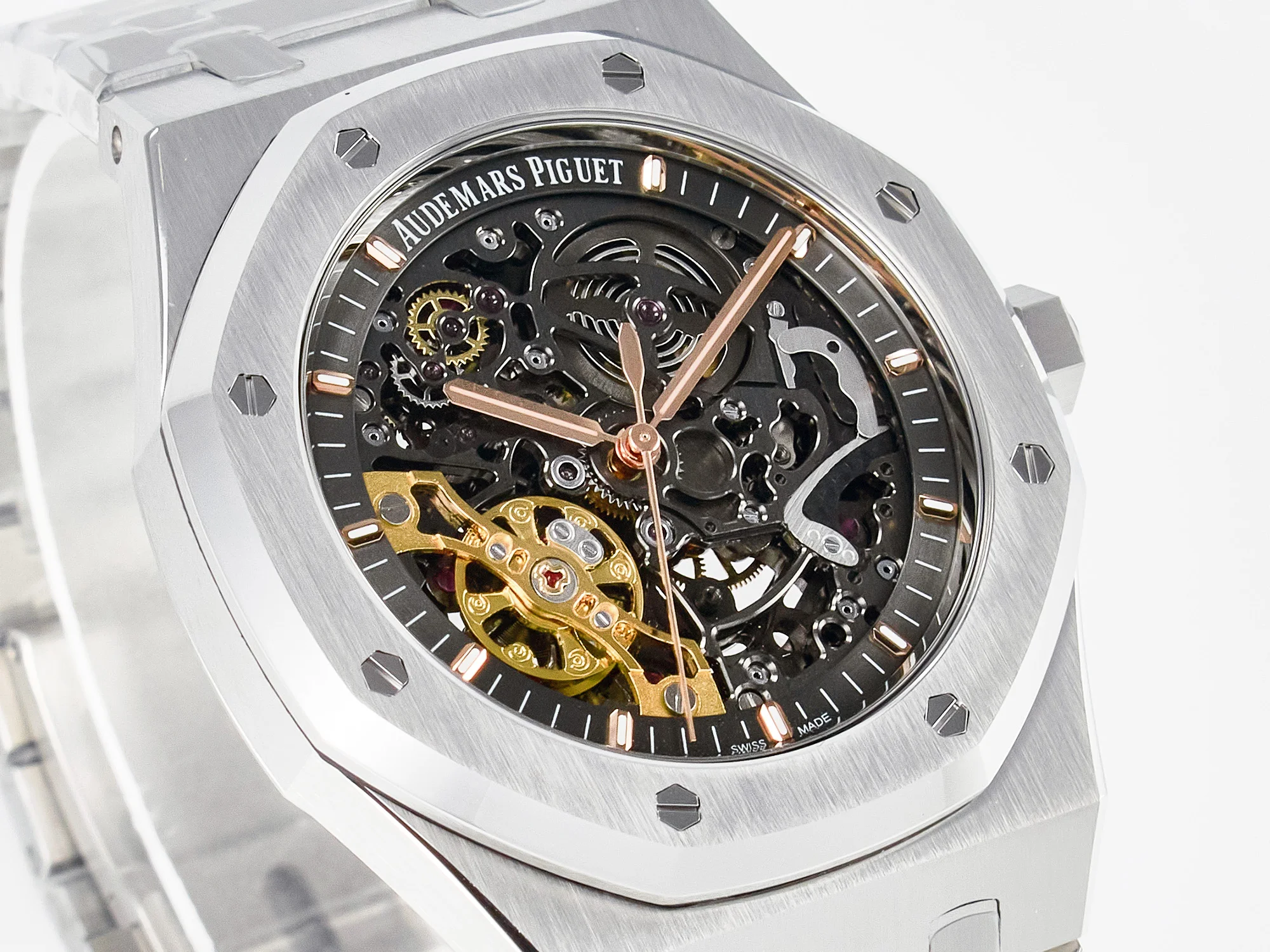 Royal Oak 41mm Skeleton 15407 SS ZF 1:1 Best Edition Skeleton Dial on SS Bracelet A3132
