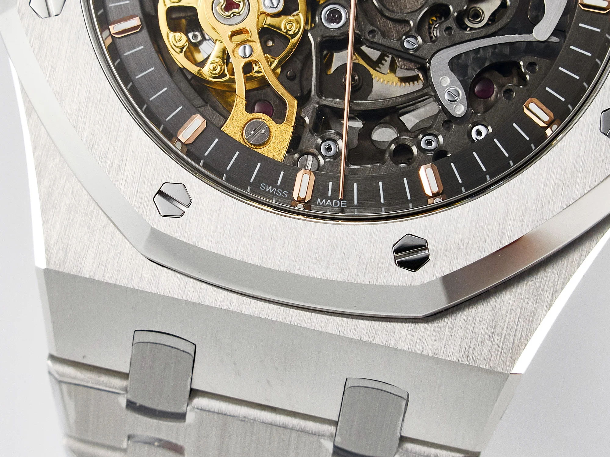 Royal Oak 41mm Skeleton 15407 SS ZF 1:1 Best Edition Skeleton Dial on SS Bracelet A3132