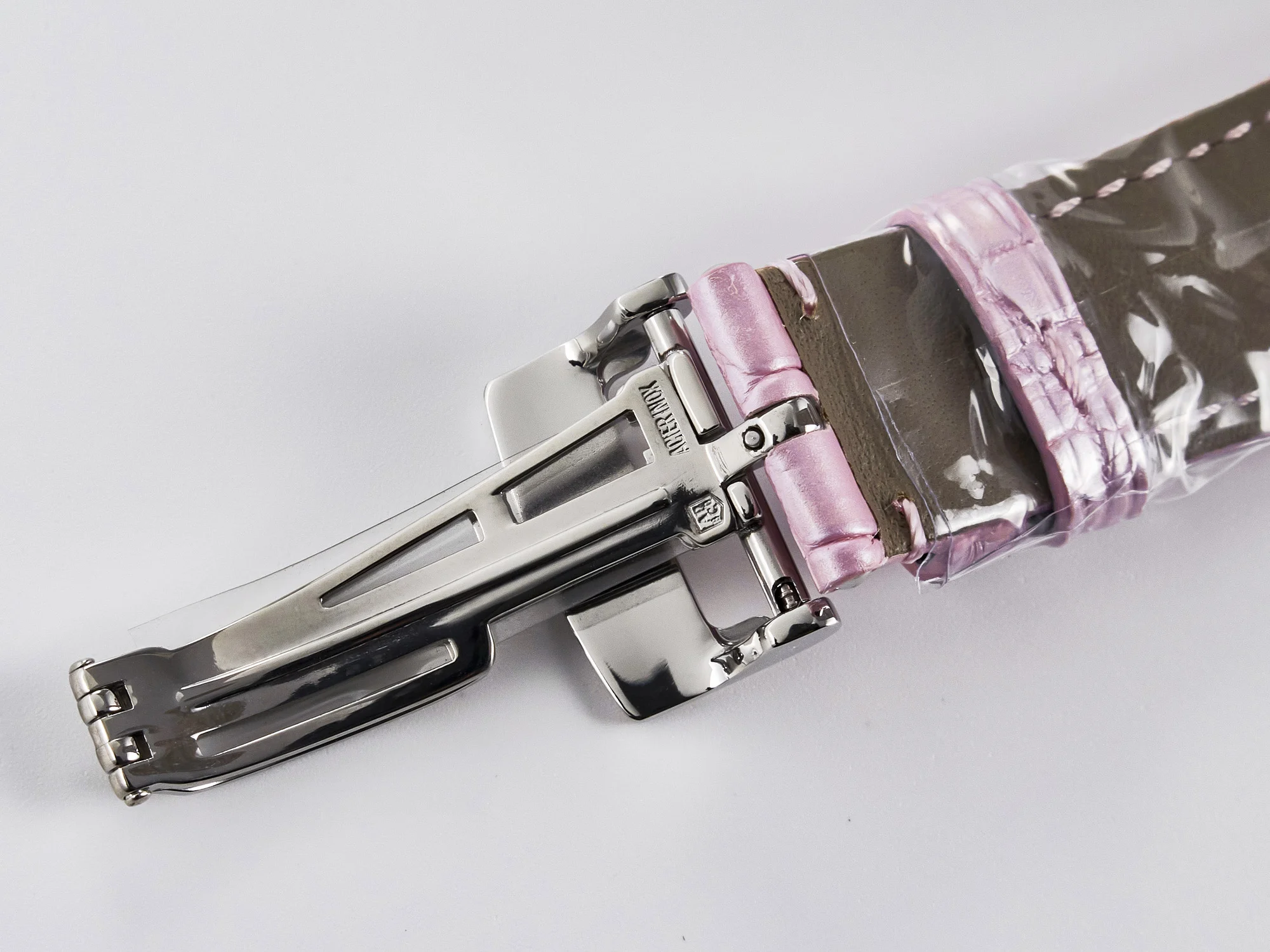 Royal Oak Offshore Ladies 33mm SS DRF Best Edition Pink Dial Diamonds Bezel on Pink Leather Strap ETA Quartz