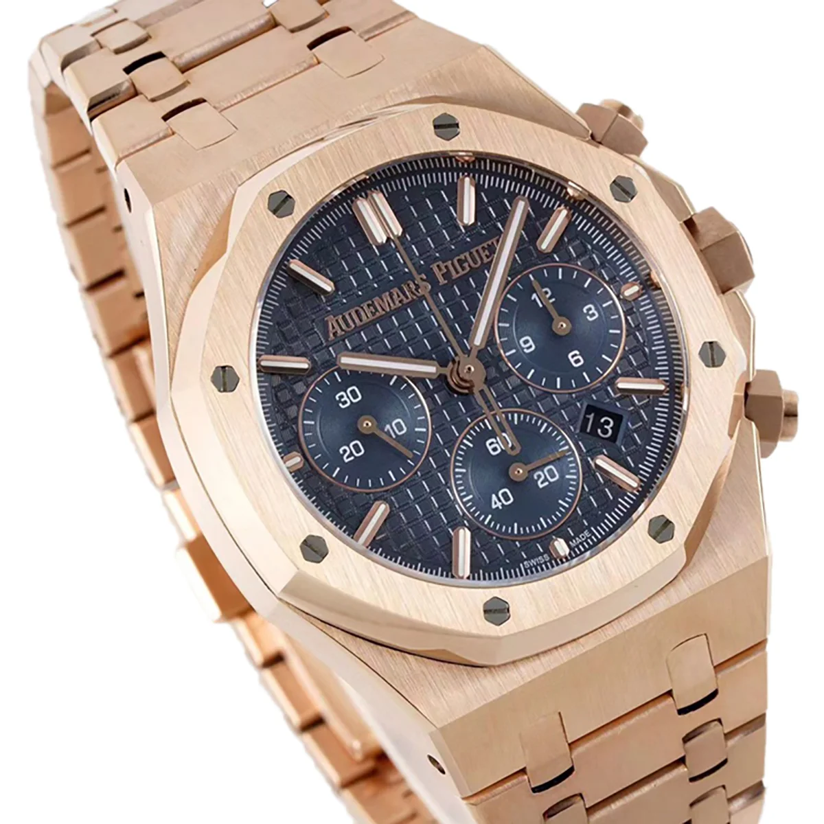 Royal Oak Self-Winding Chronograph Blue Dial in Rose Gold